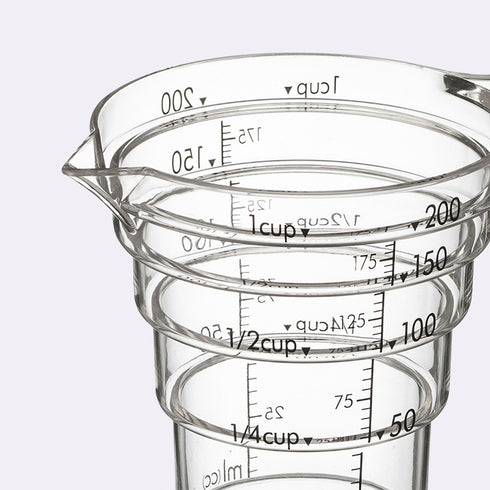 段々計量カップ レイヤー 200ml クリア.|s5